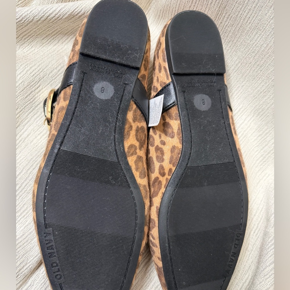Old Navy Leopard Print Mary Jane Flats size 8 - Picture 5 of 5
